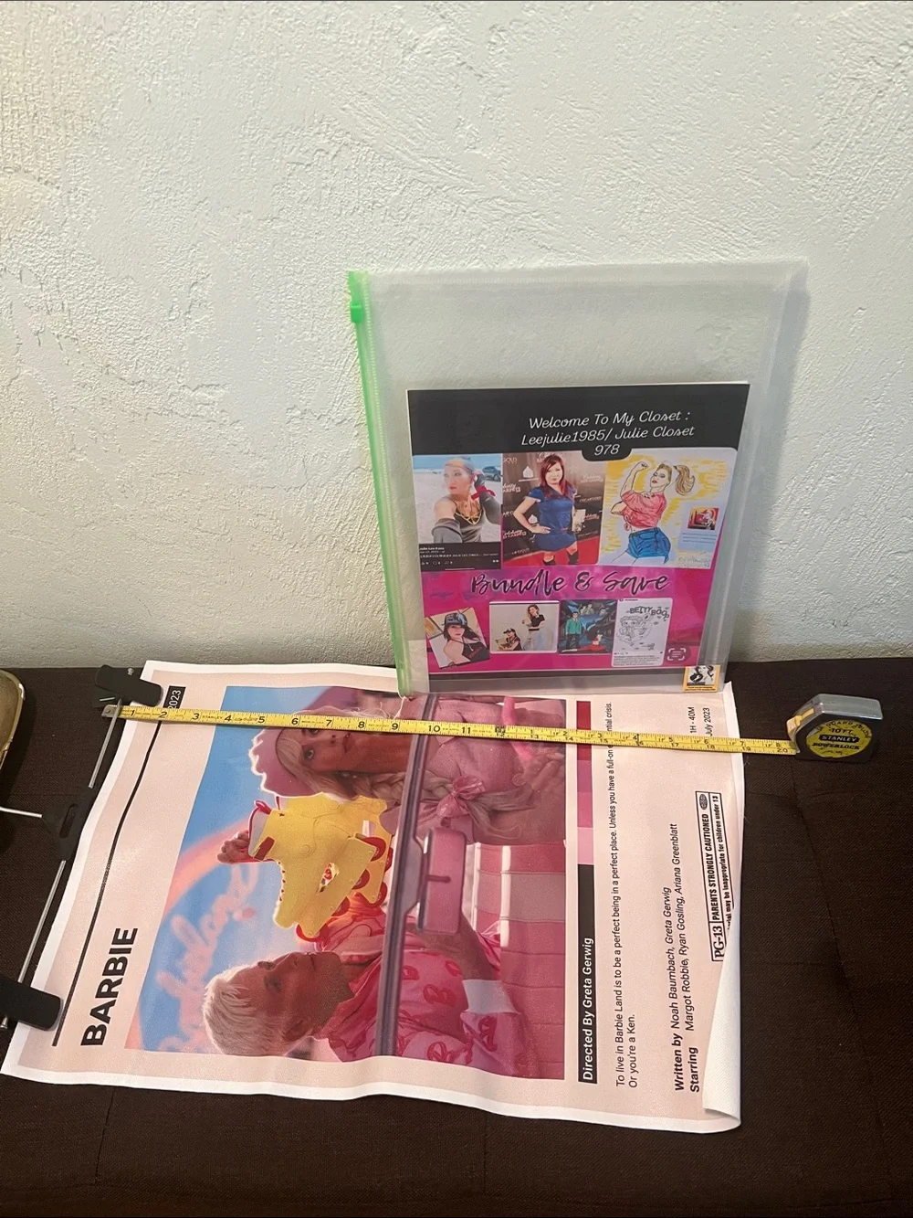 #2032**Unframed Barbie Poster Featuring Pink Accents and Yellow Roller Skates